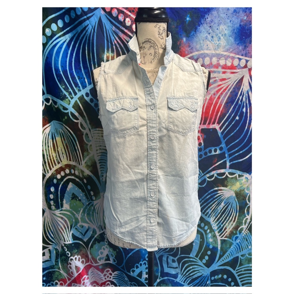 Converse Button Down Sleeveless Top